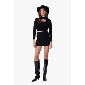 NWT Atoir The Essence Dress Black Ribbed Knit Cut Out Open Back Size‎ 2